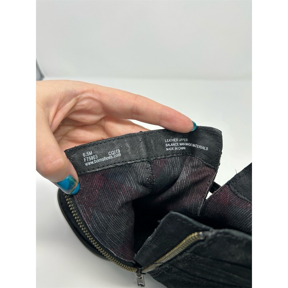 Born Bridgett Womens Booties Black Ankle Wrap Strap Buckle Side Zip Size 6.5 - Picture 11 of 11